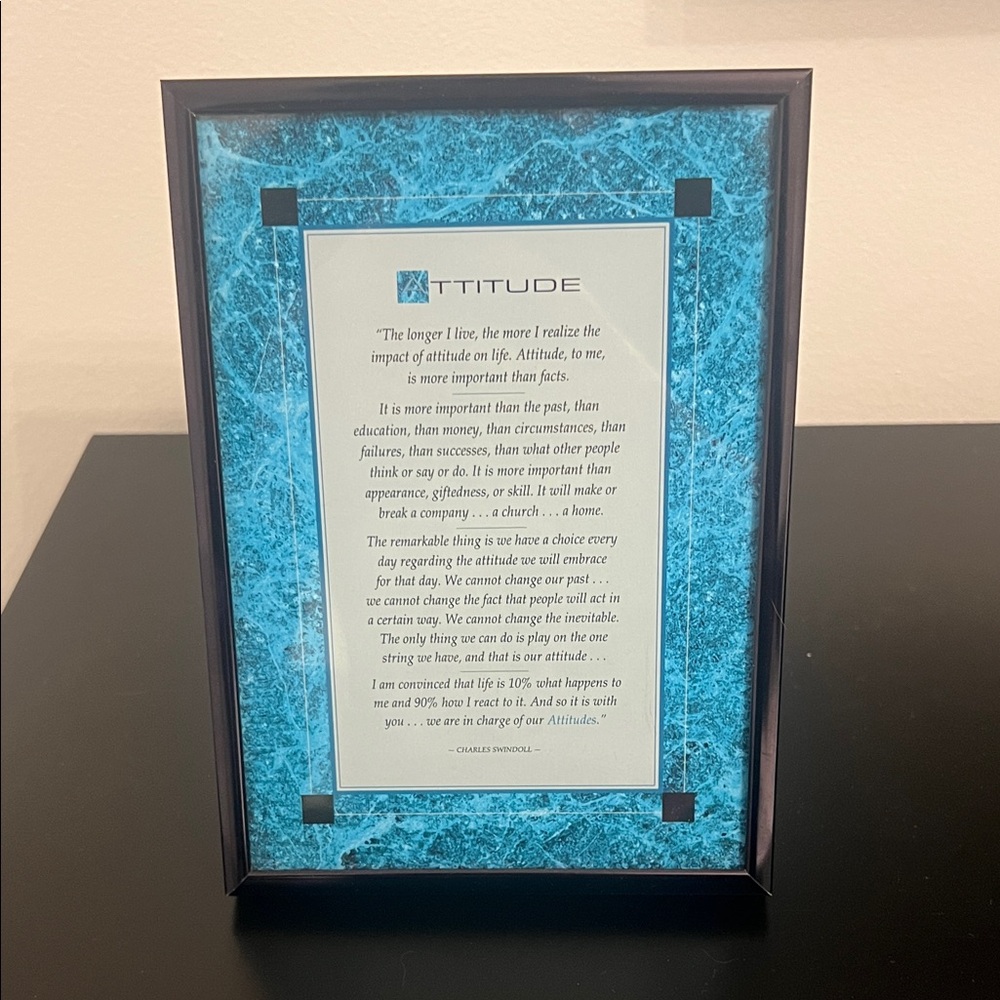 Blue Marble Attitude Framed Quote